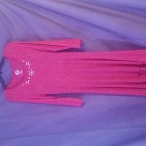 It's a red Christmas dress the brand is (SO) size (20 1/2)